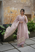 BLOCK KALI - DUSTY LILAC WITH MUSTARD