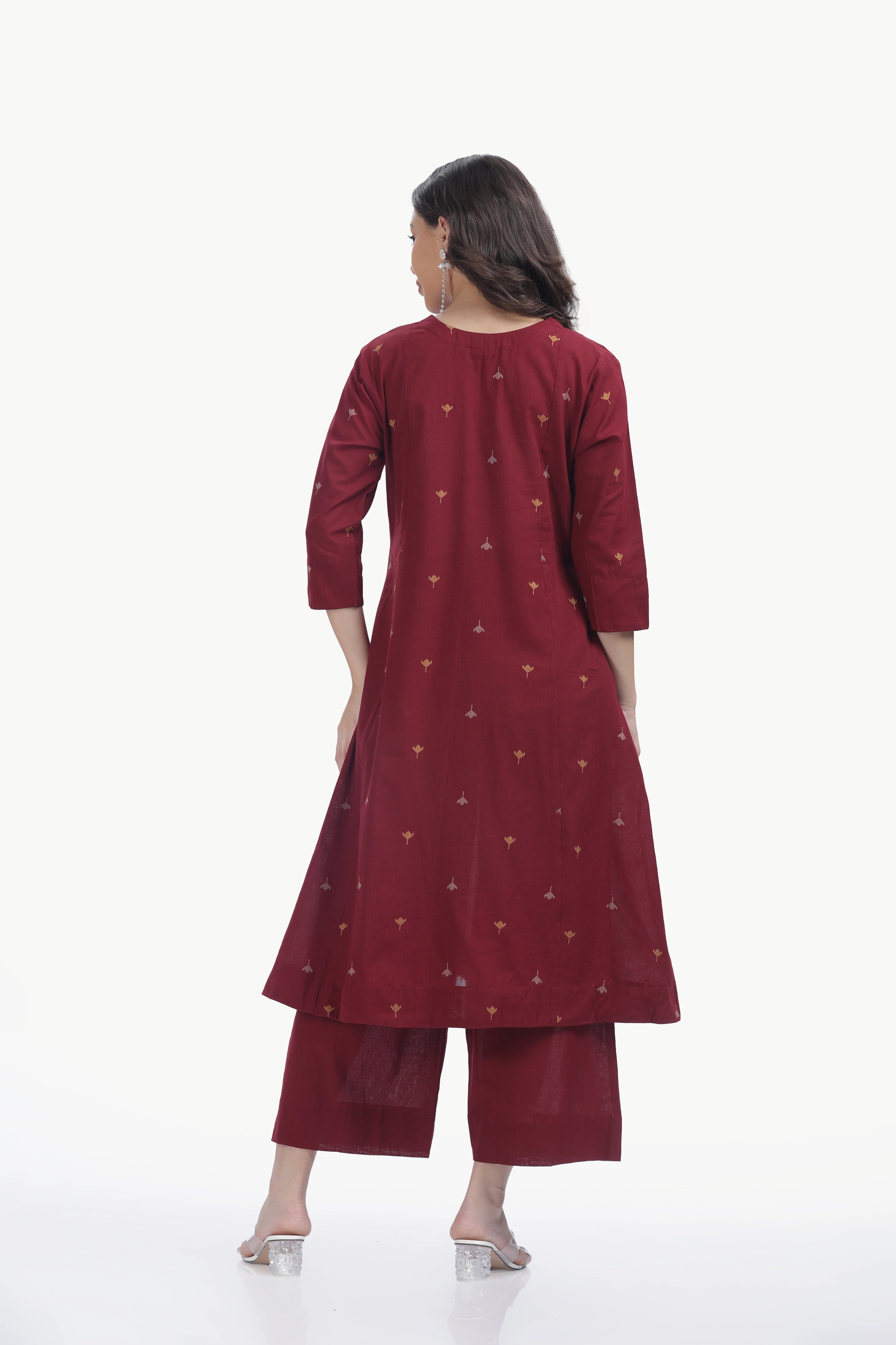 SOUK KALI CO-ORD SET MAROON Tulen