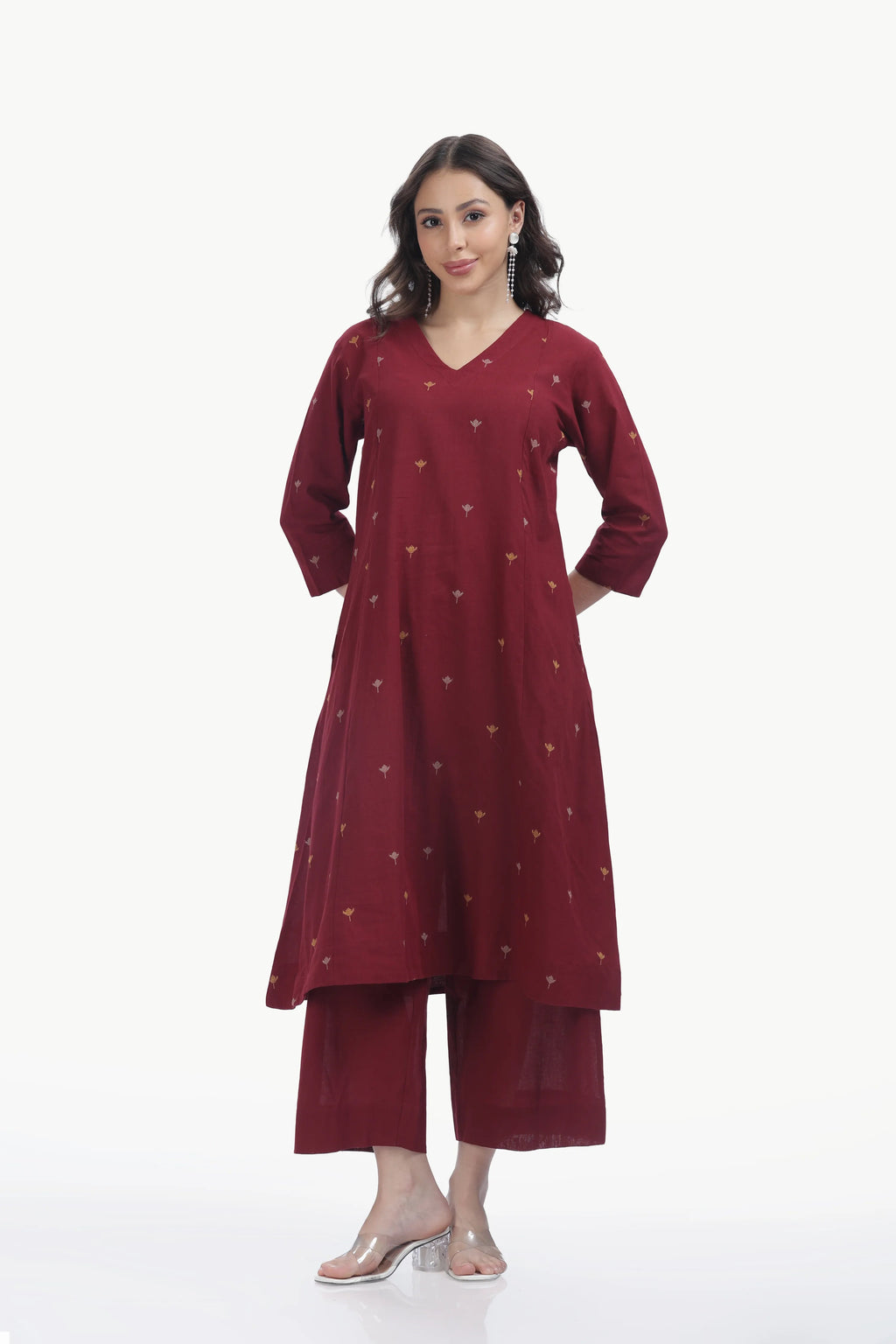 SOUK KALI CO-ORD SET MAROON Tulen