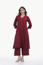SOUK KALI CO-ORD SET MAROON Tulen