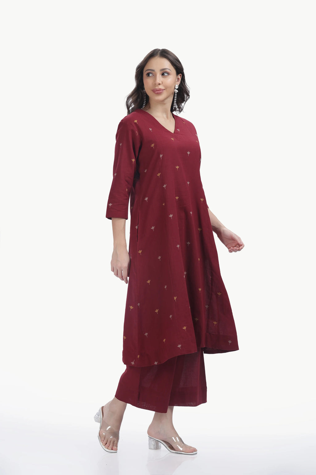SOUK KALI CO-ORD SET MAROON Tulen