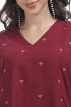 SOUK KALI CO-ORD SET MAROON Tulen