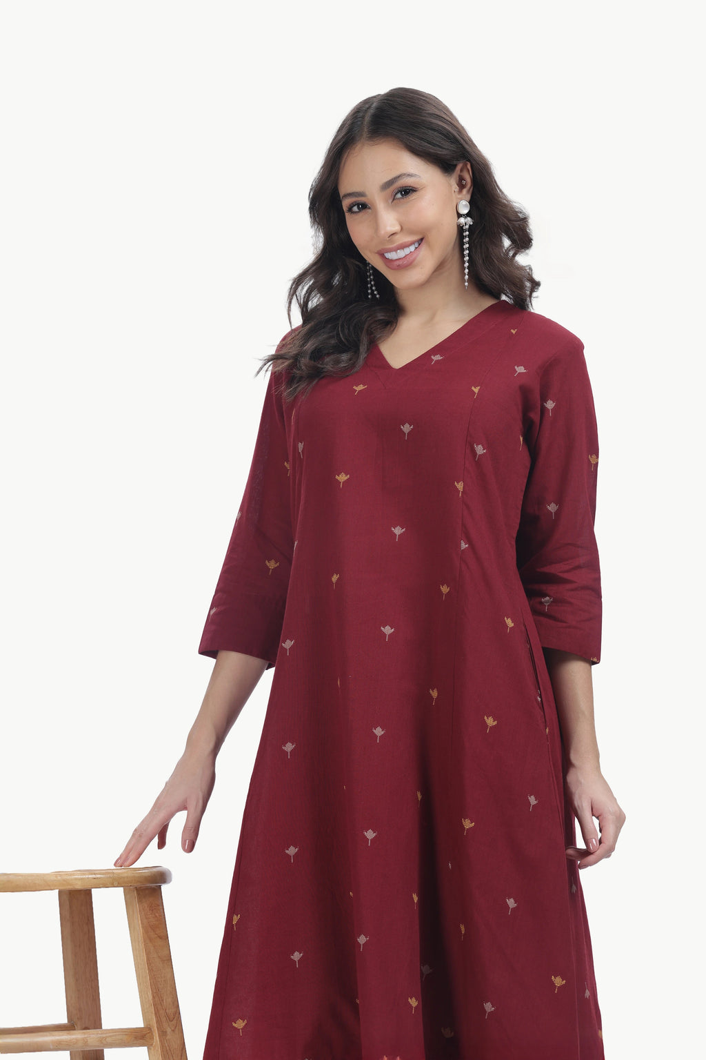 SOUK KALI CO-ORD SET MAROON Tulen