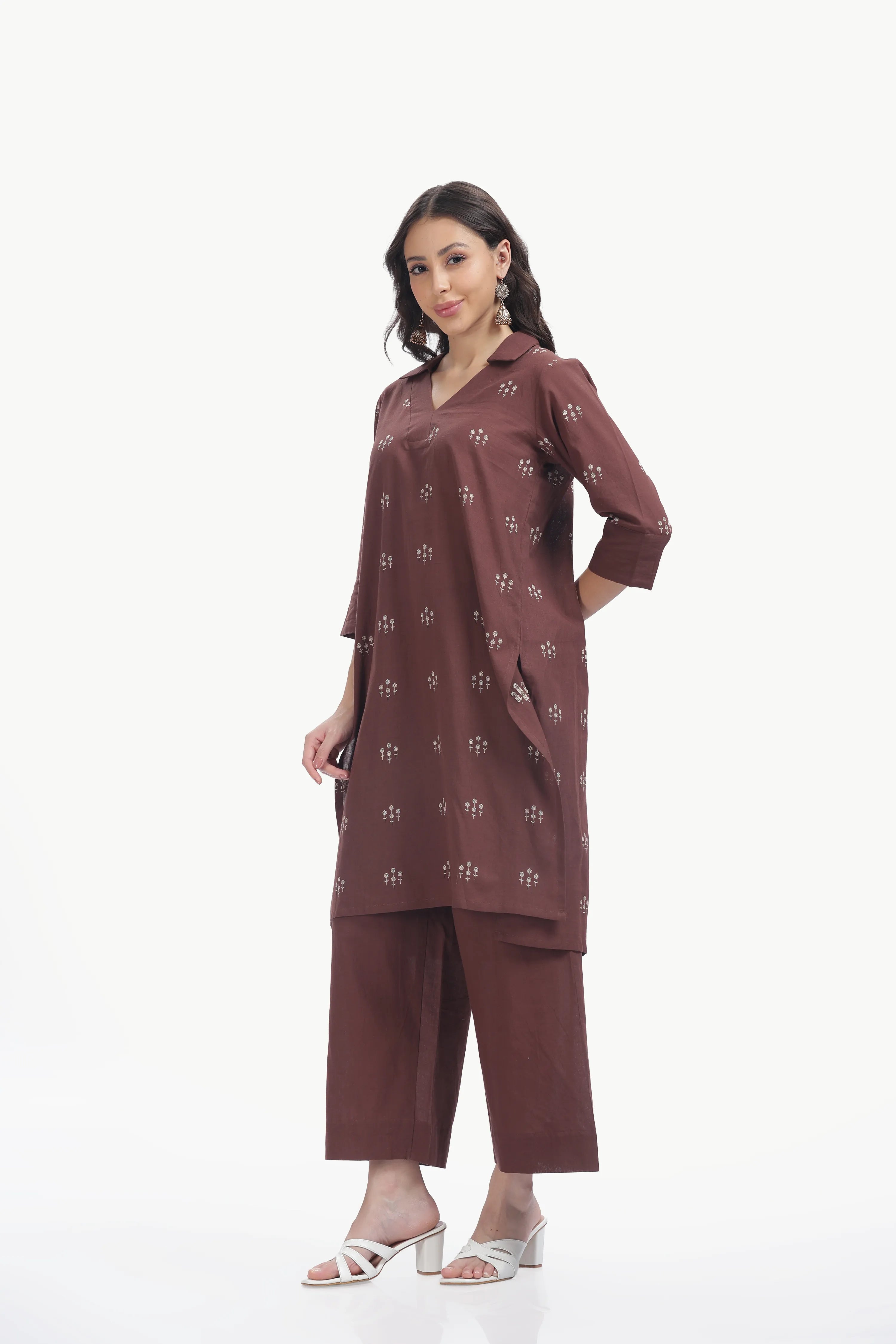 SOUK ELAN CO-ORD SET COFFEE-BROWN Tulen