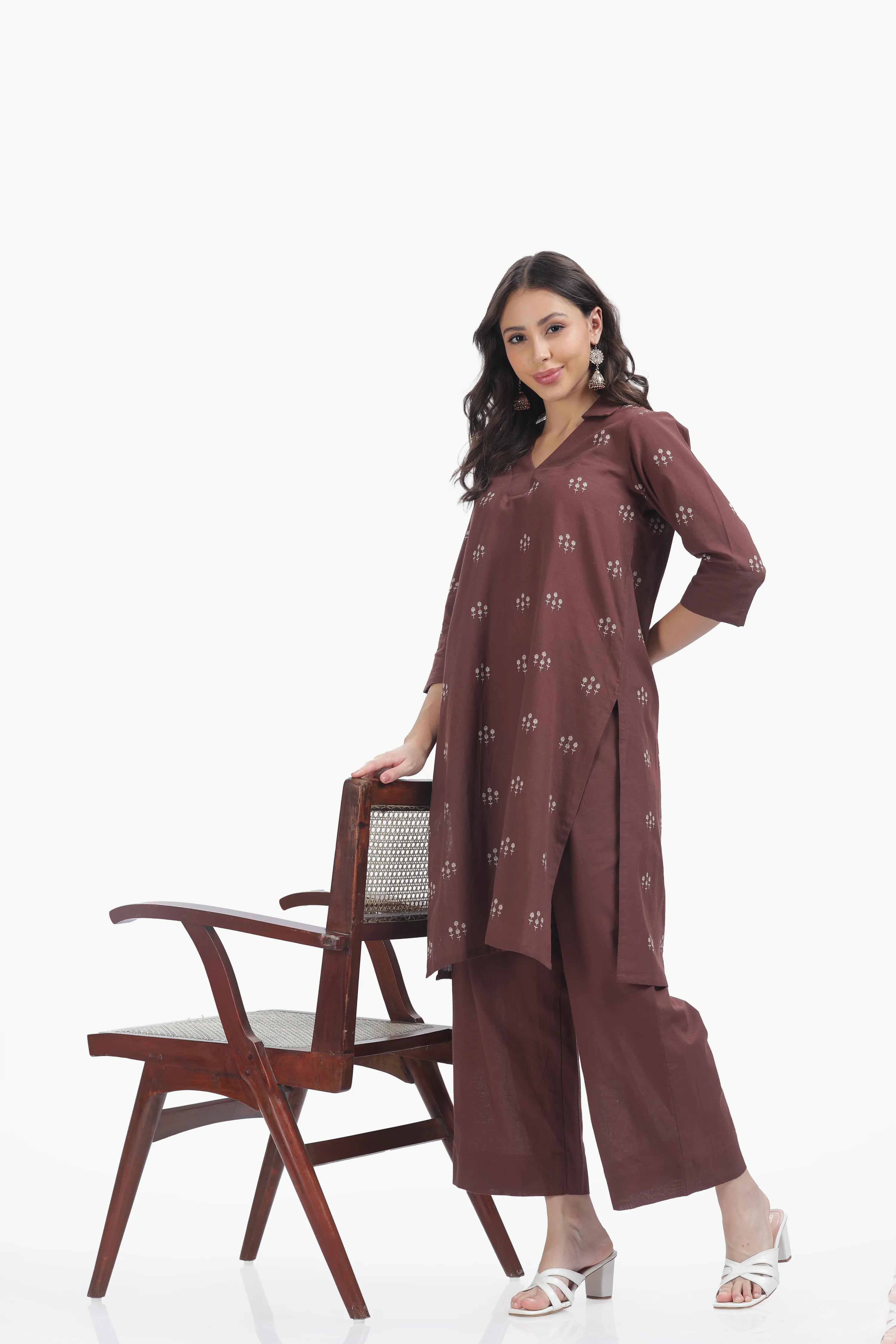 SOUK ELAN CO-ORD SET COFFEE-BROWN Tulen