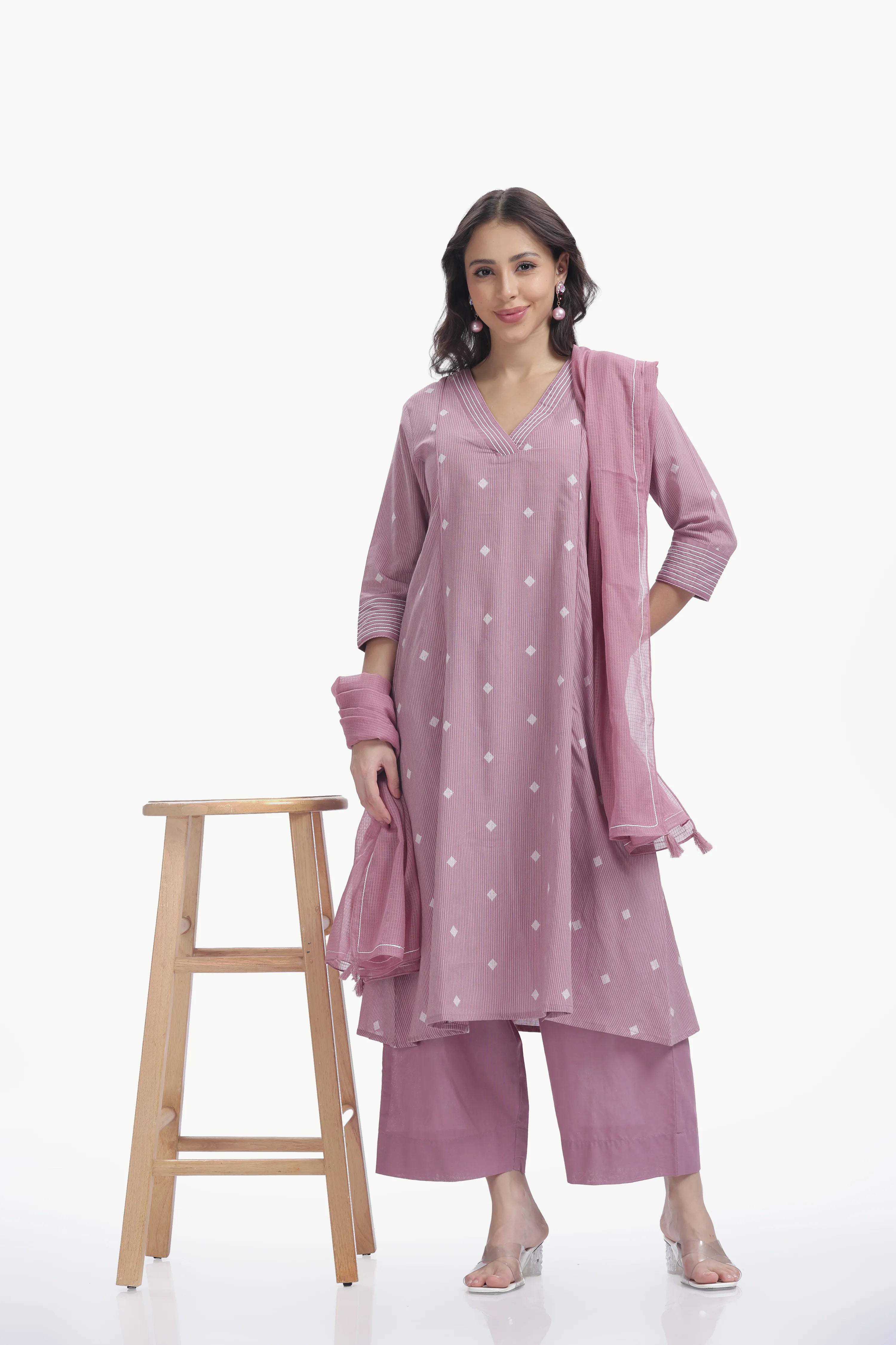 SOUK ZARAAHA CO-ORD SET MAUVE PINK