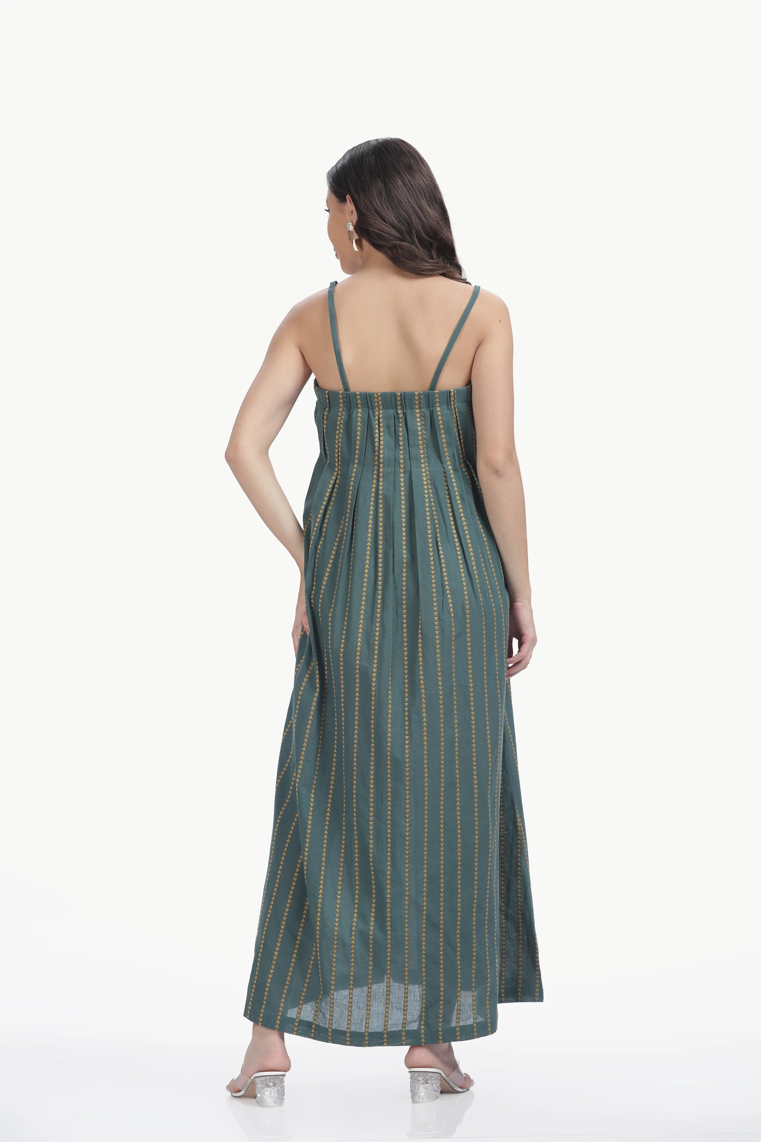 HANDLOOM JAMDHANI STRAP MAXI DRESS Tulen