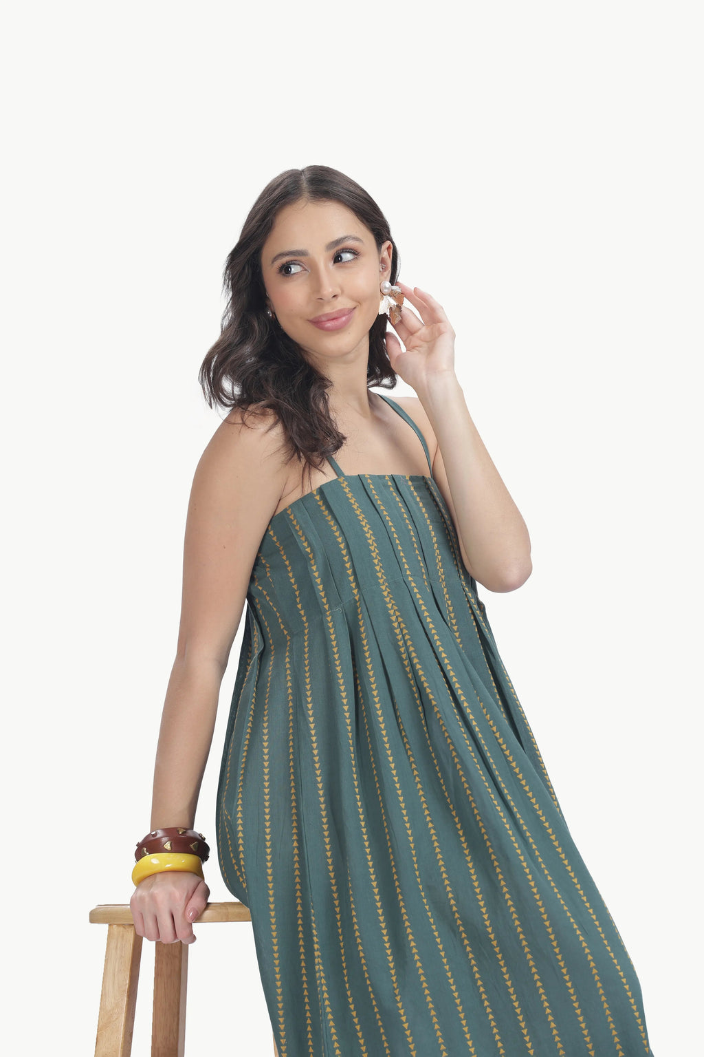 HANDLOOM JAMDHANI STRAP MAXI DRESS Tulen