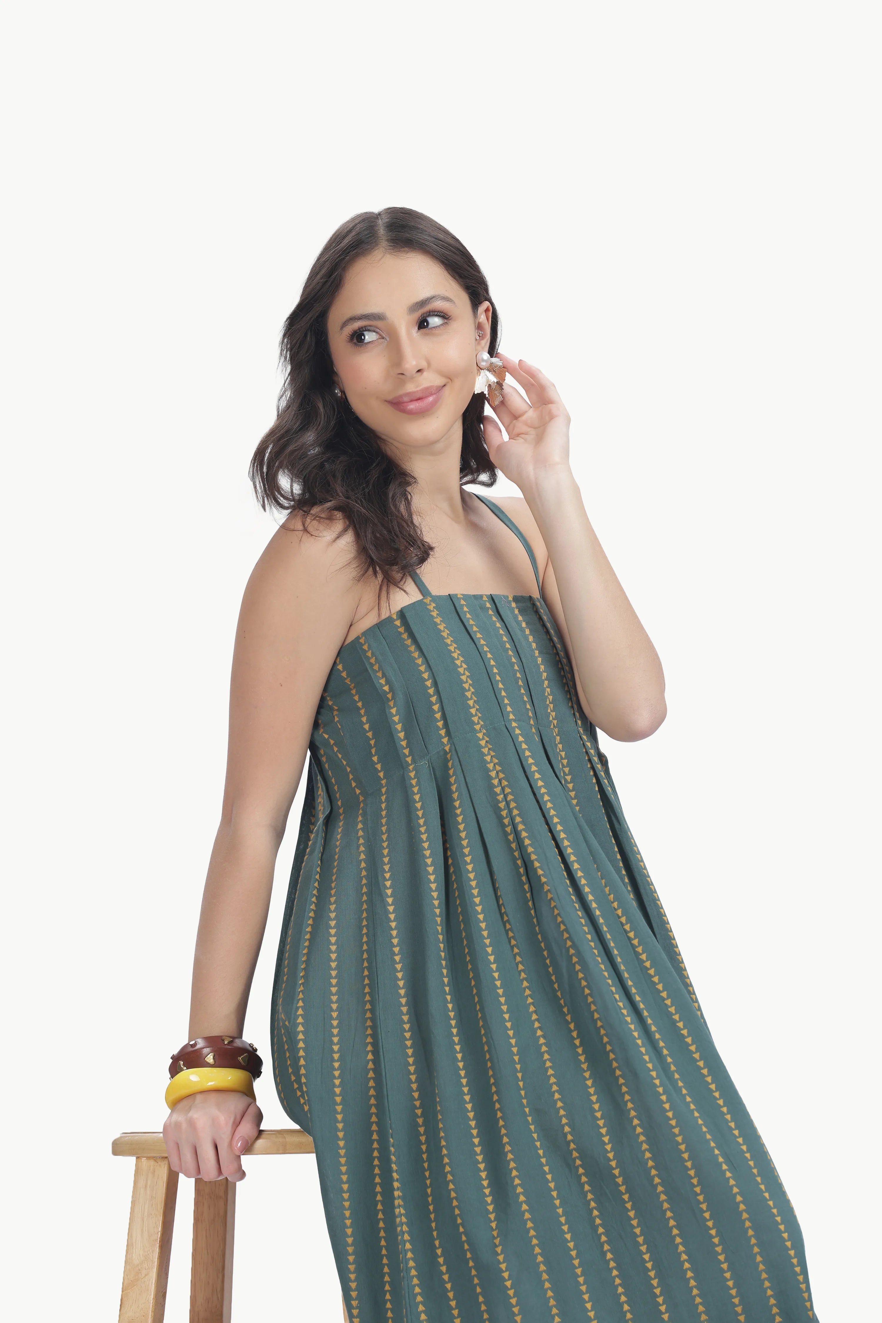 HANDLOOM JAMDHANI STRAP MAXI DRESS Tulen