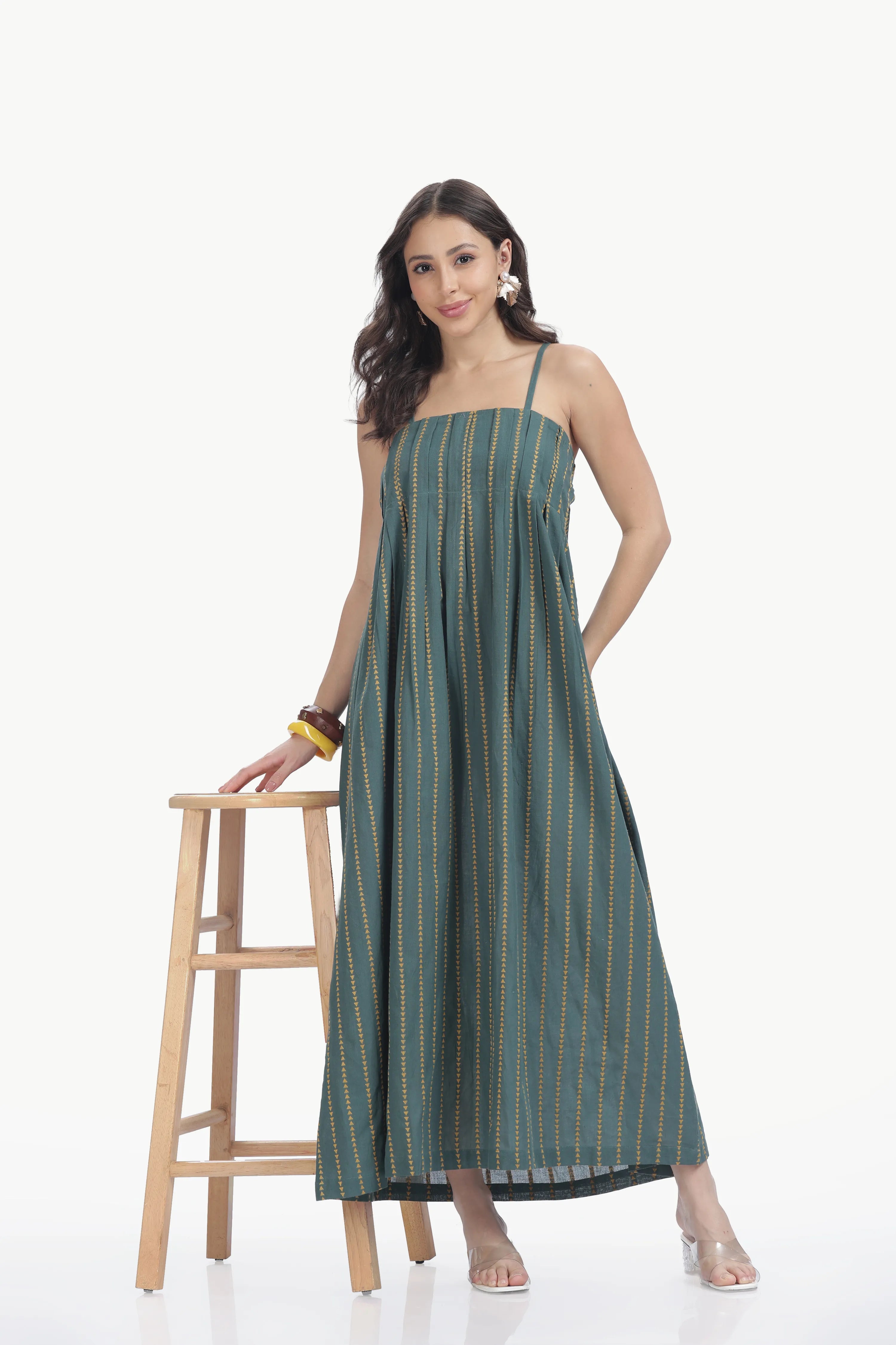 HANDLOOM JAMDHANI STRAP MAXI DRESS Tulen