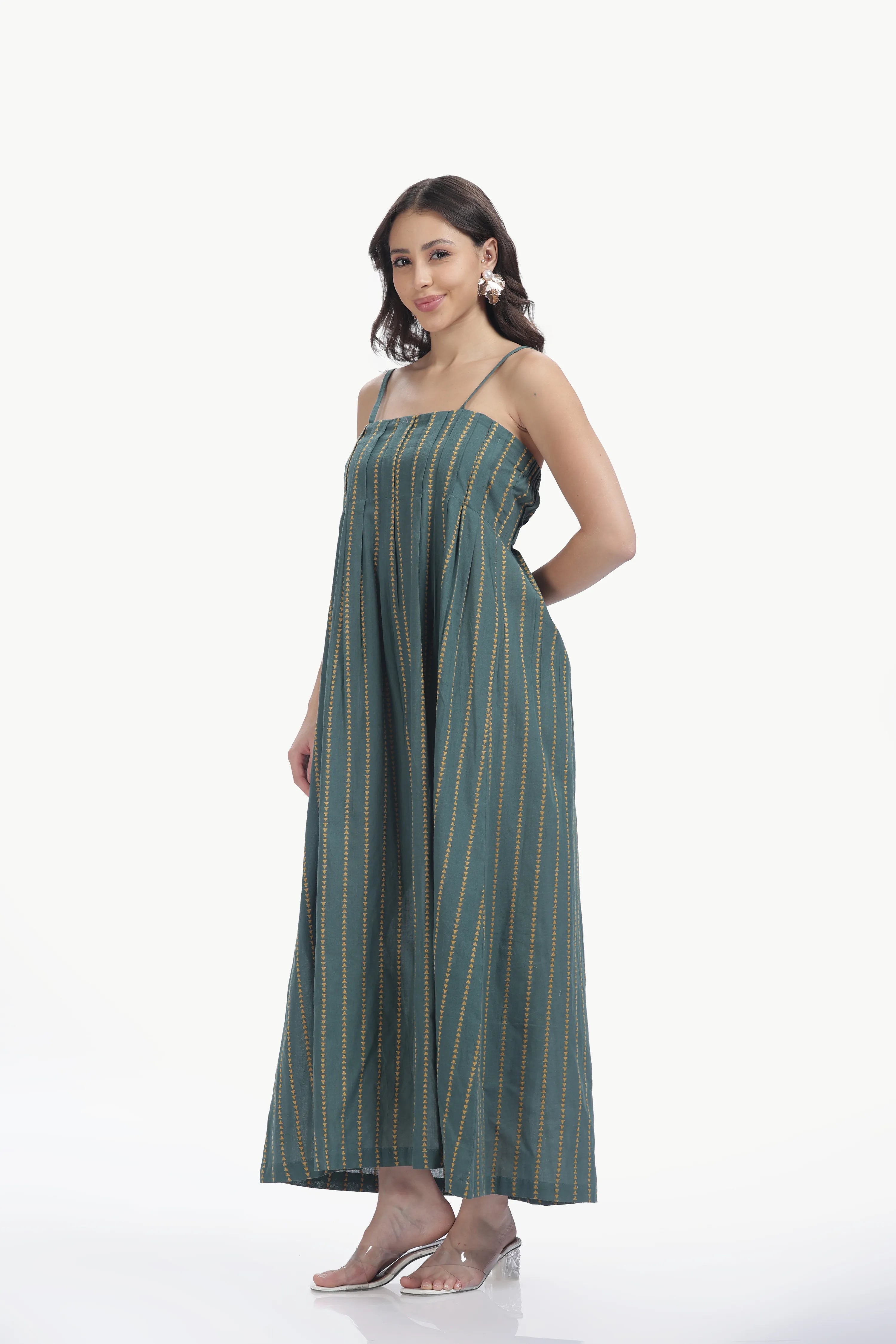HANDLOOM JAMDHANI STRAP MAXI DRESS Tulen
