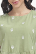 HANDLOOM JAMDHAINI STRAP MAXI DRESS GREEN Tulen