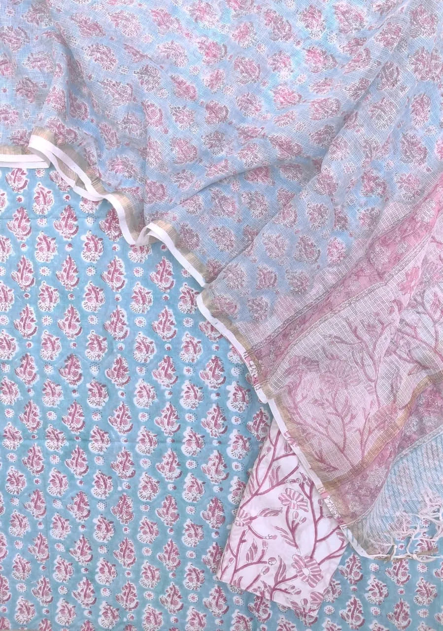 PURE COTTON SUIT WITH KOTA DORIA DUPATTA Tulen
