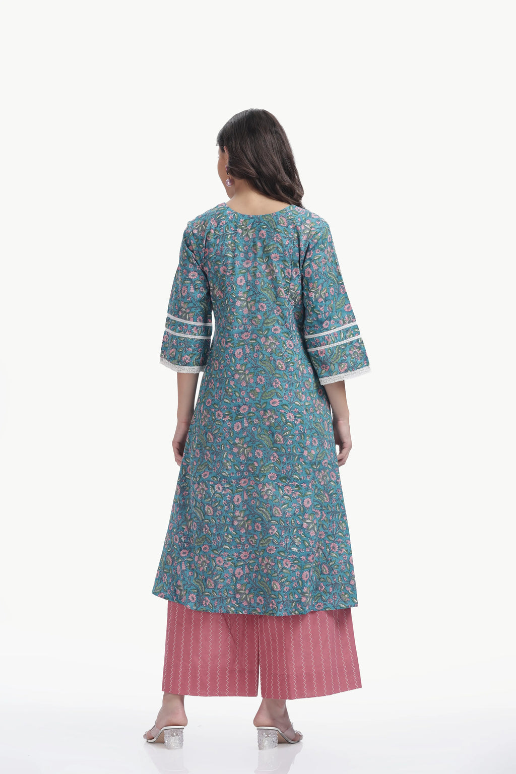 ERA KURTI SET TEAL GREEN