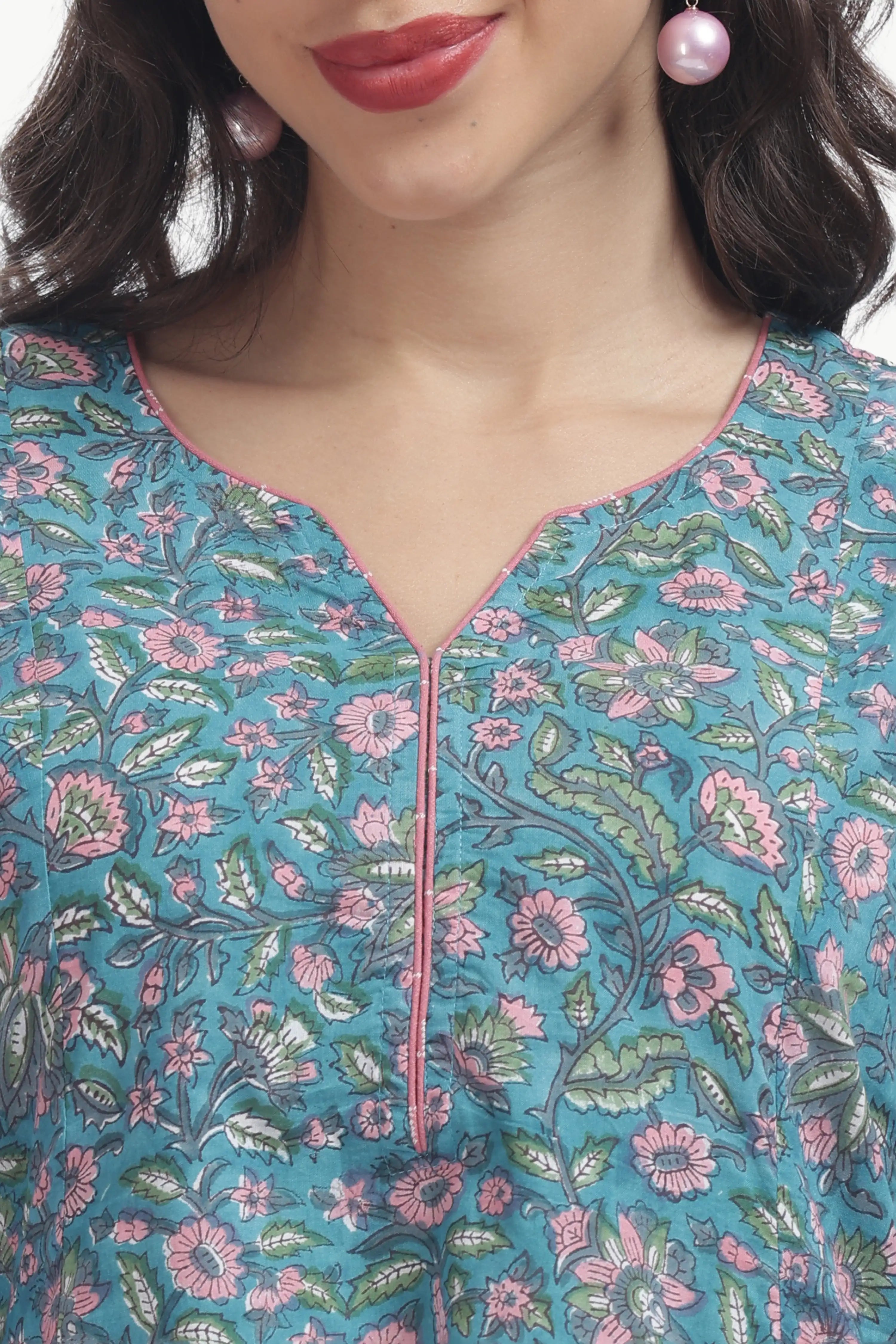 ERA KURTI SET TEAL GREEN