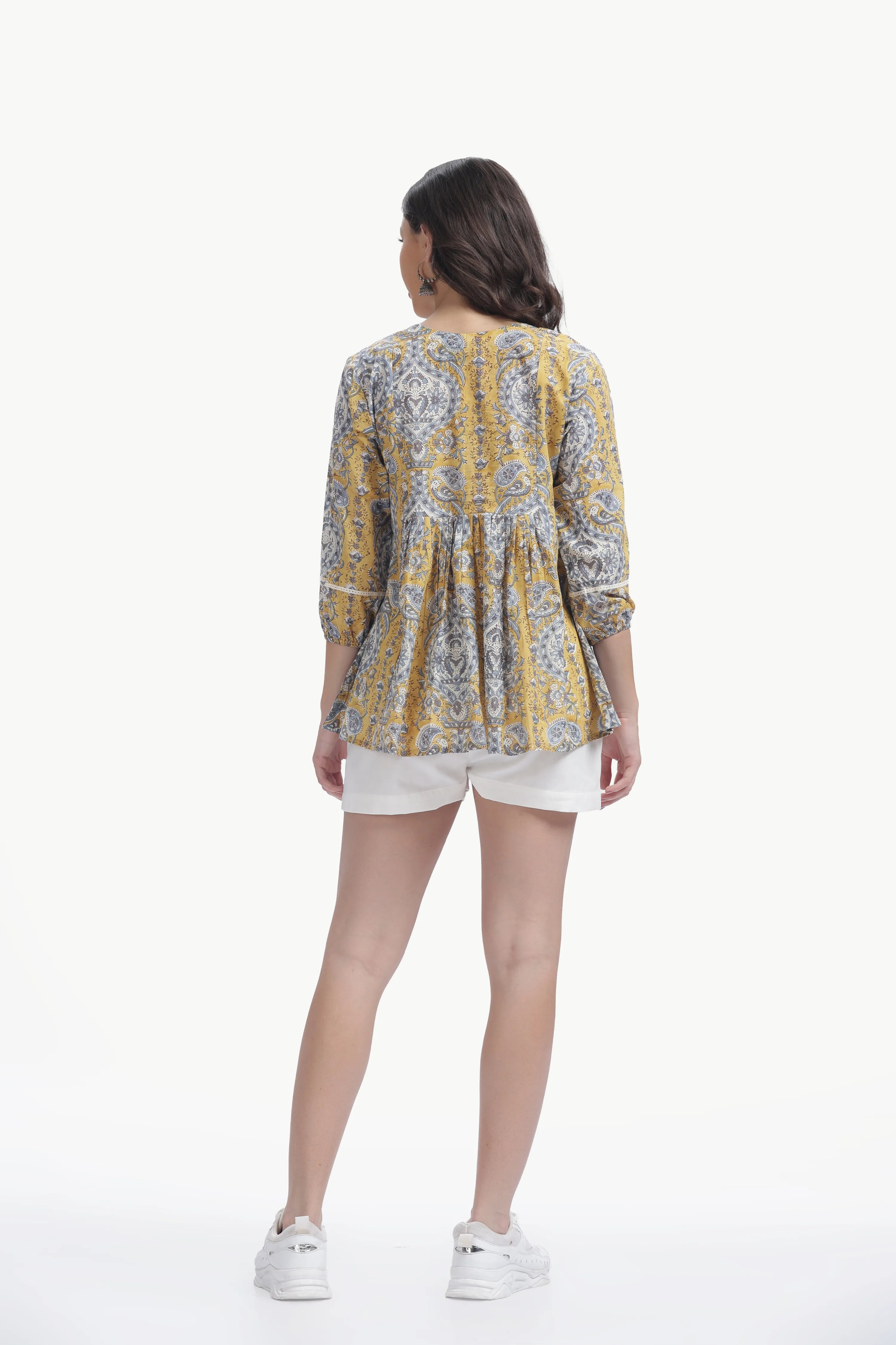 KYRA TUNIC MUSTARD YELLOW & GREY Tulen