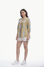 KYRA TUNIC MUSTARD YELLOW & GREY Tulen