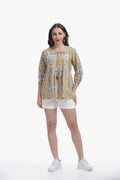 KYRA TUNIC MUSTARD YELLOW & GREY Tulen