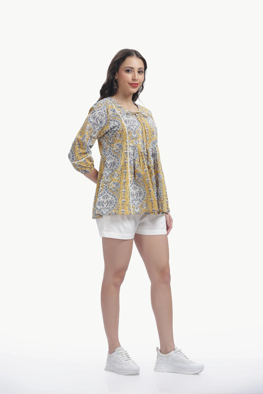 KYRA TUNIC MUSTARD YELLOW & GREY Tulen