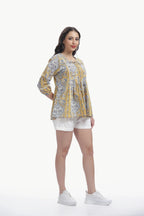 KYRA TUNIC MUSTARD YELLOW & GREY Tulen