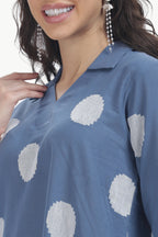 SOUK ELAN CO-ORD SET STEEL BLUE Tulen