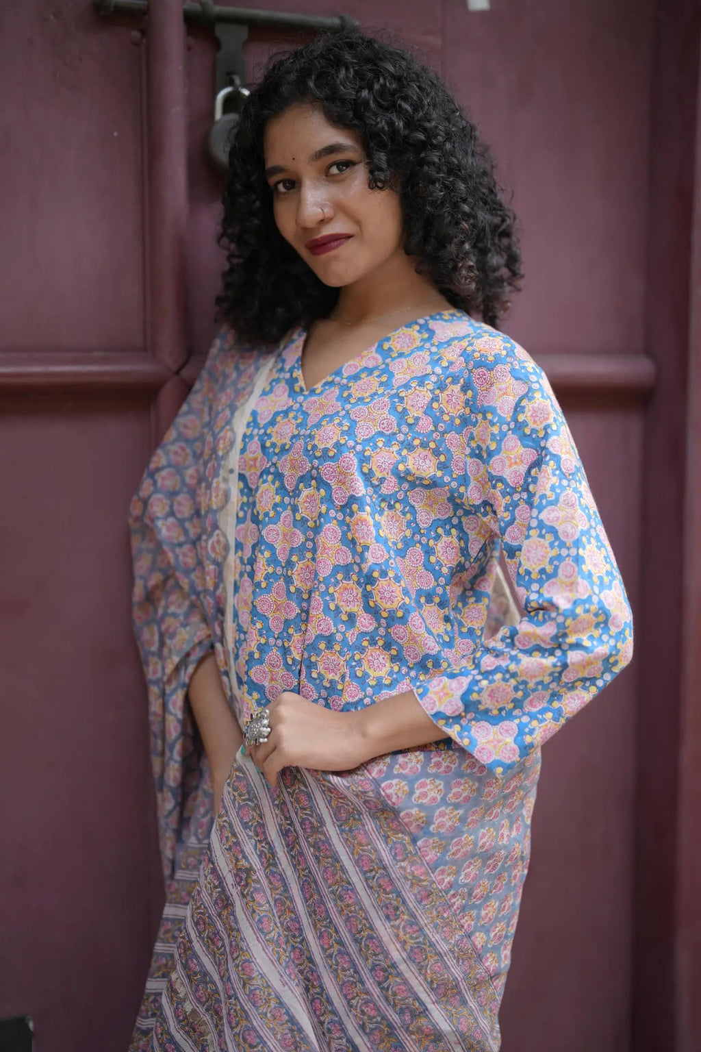 BLOCK KALI SET - SKY BLUE FLORAL PRINT