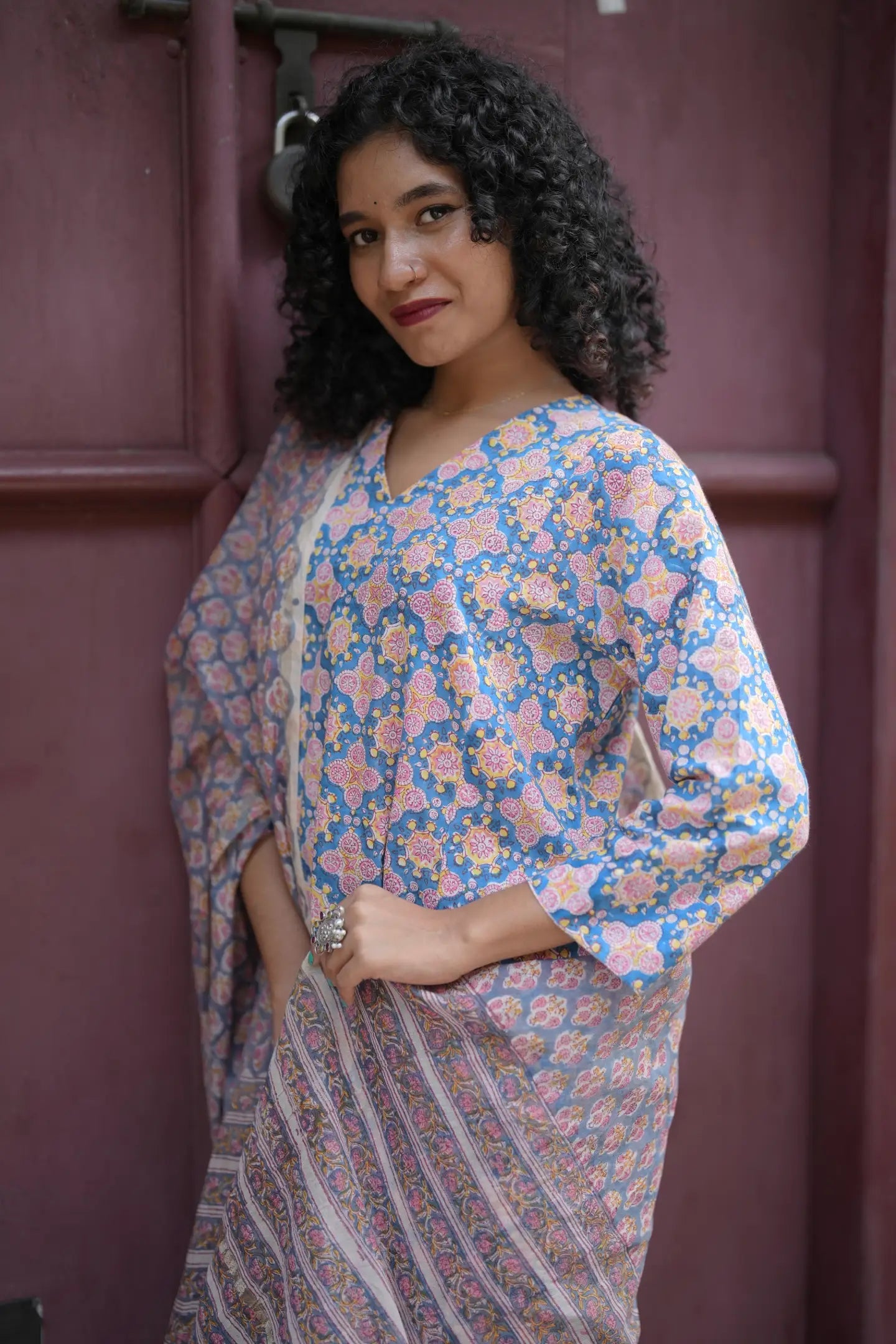 BLOCK KALI SET - SKY BLUE FLORAL PRINT